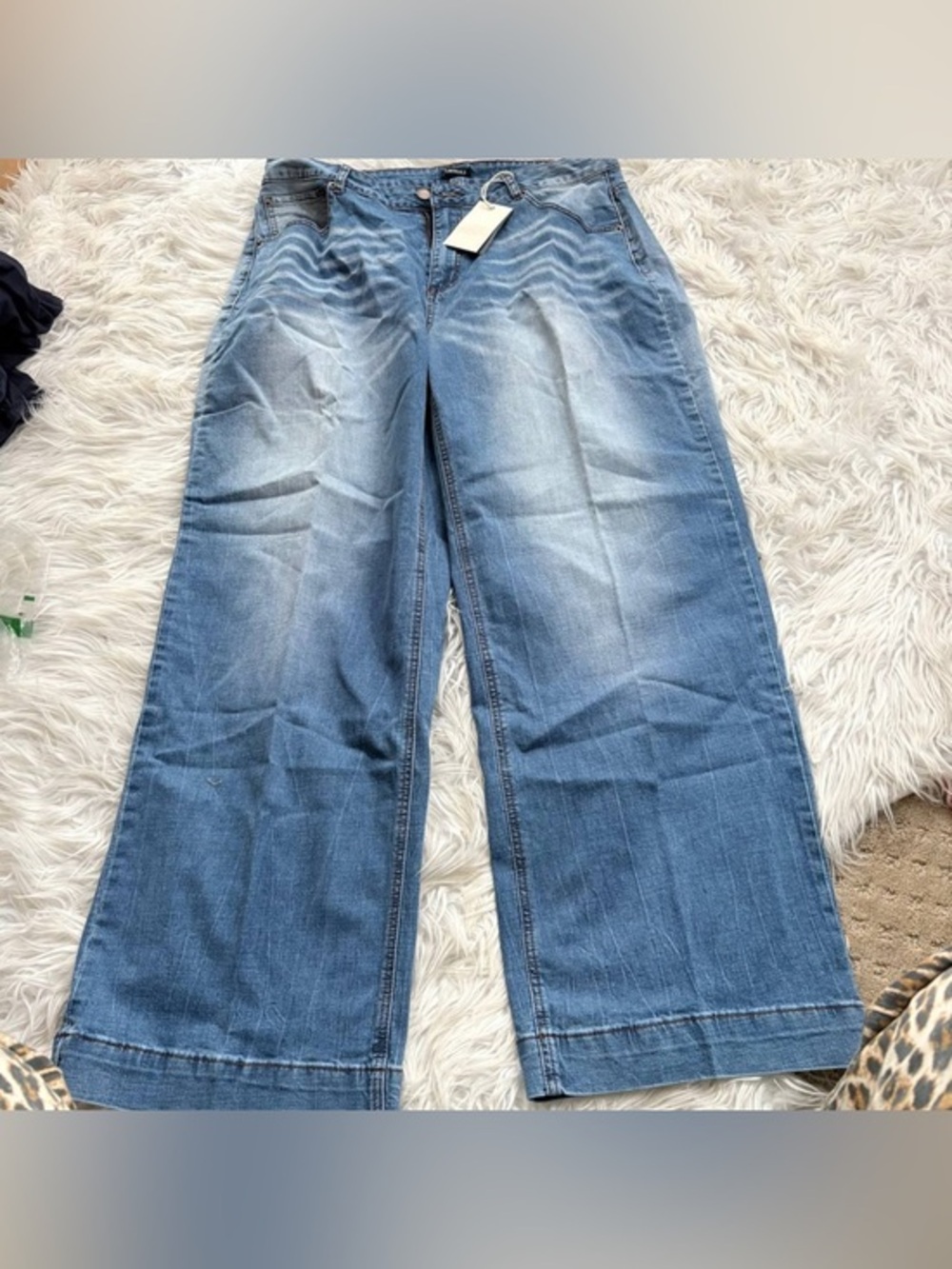 Flamingals wide leg stretchy denim jeans size 3XL FG13-1